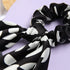 SUSULU Hair Scrunchies for Women, Solid Color Fabric Bobbles, Elastic Hair Ties (Black White)