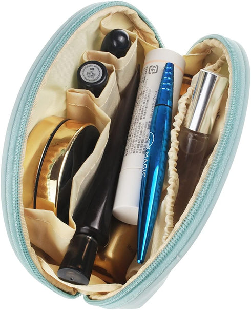 Small Makeup Bag for Purse, Portable Waterproof Cosmetic Bag, Travel Makeup Pouch for Women (Nylon, Sky Blue)