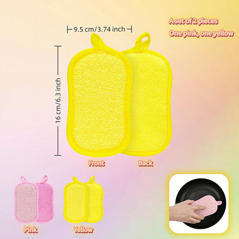 SAYUANVA Dual-Sided Kitchen Scrubbing Sponges, Heavy Duty Non-Scratch Cleaning Sponges, Extra Thick Dual-Sided Sponge