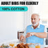 Lunluarai 4 Packs, Adult Bibs for Men and Women Reusable Terry Bibs for Elderly Senior, Waterproof Towel for Adults