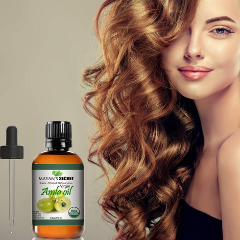 Mayan's Secret - 4oz Pure Amla Oil for Hair Growth, Cold Pressed Virgin Organic, USDA Certified