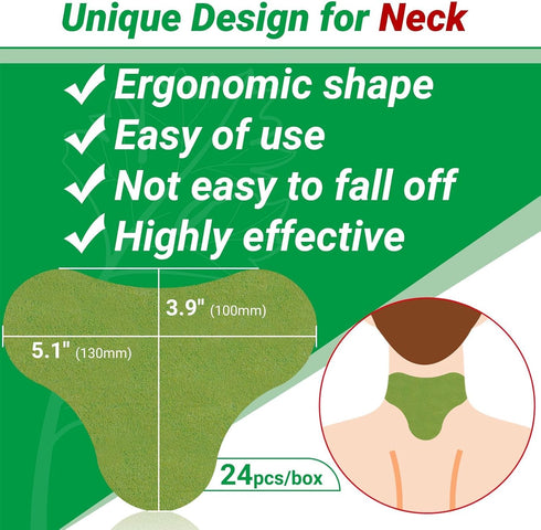 Neck Patches - 24 Count Maximum Strength Herbal Plaster Heat Patches for Joint Soreness Soothing Relief