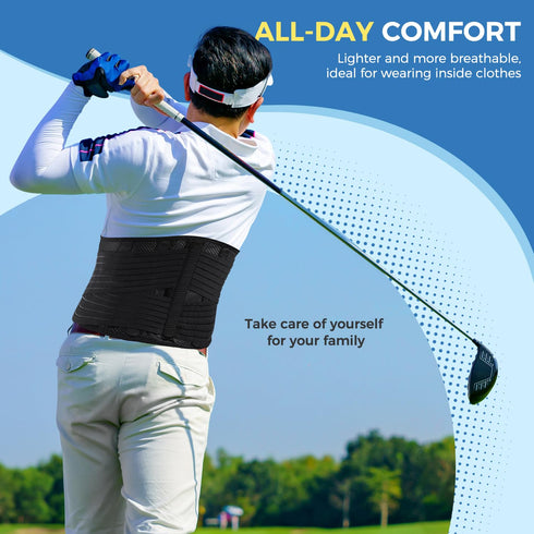 Back Support Brace for Posture with Stretchable Belt, Upgraded High-elastic Straps, Lumbar Brace for Lower Back Pain