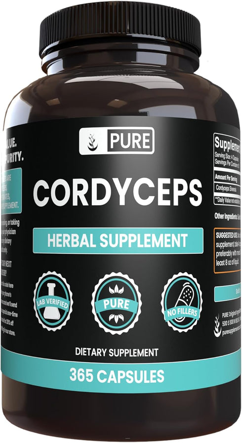 Pure Original Ingredients Cordyceps, 365 Capsules, No Magnesium or Rice Fillers