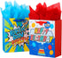 Vammy 13" Large Birthday Gift Bag with Tissue Paper, 2 Pack Paper Gift Bags for Fireworks Birthday Party, Colorful Cake