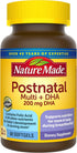 Nature Made Postnatal Multivitamin + DHA 200 mg, 60 Softgels - Vitamins & Nutrients for Breastfeeding Moms & Babies,
