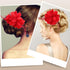 Sibba Red Flower Hair Clips, Rose Hairpin Barrettes for Women Girls, Floral Accessories for Travel Wedding