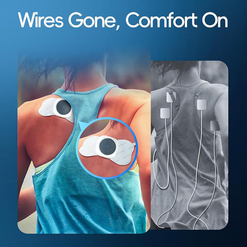 Comfytemp Wireless TENS Unit Machine for Pain Relief, Rechargeable TENS Device with 30 Modes, 4 Pads for Sciatica, Back