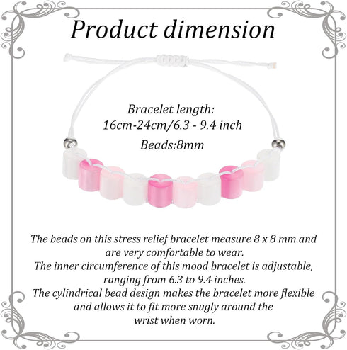 Yolev Fidget Anxiety Bracelet for Women And Men, Resin Beaded Fidget Jewelry, Stress Relief Sensory Bracelet, Pink