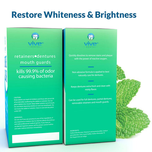 Night Guard Cleaner Tablets, Antibacterial Cleanse for Retainer & Denture, Removes Stains, Plaque, Odor for False Teeth
