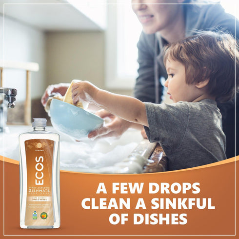 Earth Friendly Products Dishmate, Natural Almond, 25 Ounce - Pack of 3 Dishwashing Liquid
