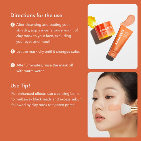 Aprilskin Carrotene IPMP Quick Dry Pore Tightening Clay Mask - 5.07 oz Vegan Skin Care