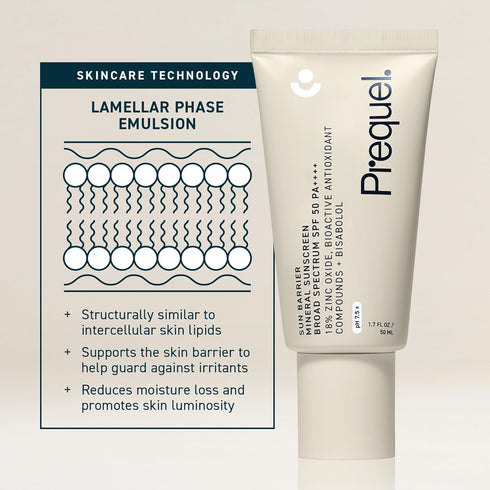 Prequel Skin - Sun Barrier Mineral SPF 50 Sun Protectant, Lightweight Semi-Transparent Zinc Oxide Sunscreen - 1.7 Fl Oz