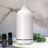 White Stone Essential Oil Diffuser Ceramic Aromatherapy Diffuser with Ultrasonic Mist, LED Ambient Light & Auto