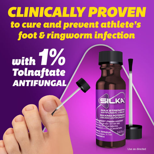 Silka Emergency Foot Care Kit, Max Strength Antifungal Liquid, Odor-Fighting Foot Powder, Antifungal Cream for Athletes