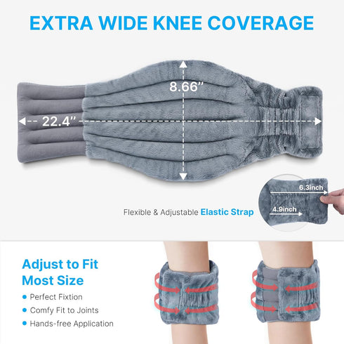 Atsuwell Microwave Heating Pad for Knee Pain Relief, Microwavable Heated Knee Wrap for Muscle, Joint Treatment, 2 Packs