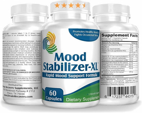Mood-XL 30-Day Mood Support Supplement, 1-Month Supply, 60 Capsules