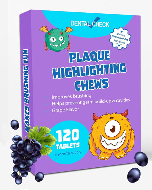 Lingito Dental Disclosing Tablets, Teeth Coloring Solution to Remove Plaque and Tartar Buildup (Grape Flavor - 120 Pack)