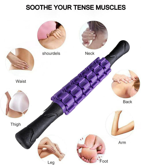 Muscle Roller Stick Massager for Leg & Body, Lymphatic Body Roller Liposuction Massager Stick Relief Sore Muscle