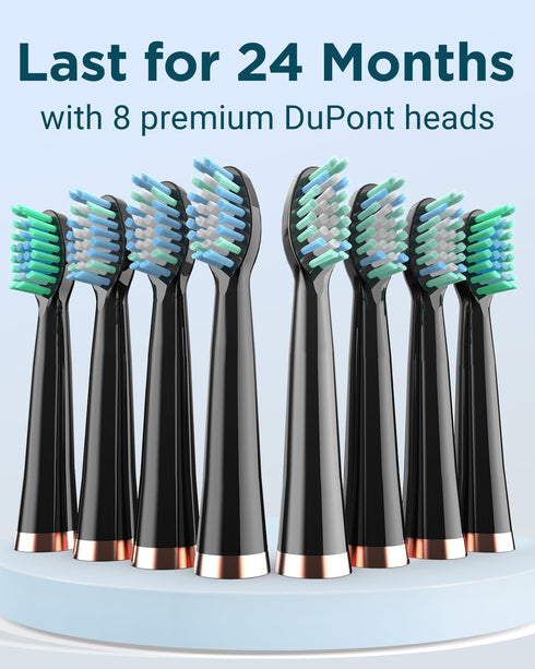 M5 8 120 Rtauys Electric Toothbrush for Adults - Sonic Electric Toothbrush for Kids and Adults with Brush Heads