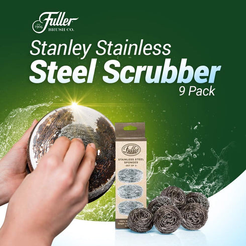 Fuller Brush Heavy Duty Stainless Steel Kitchen Cleaner Scrubbing Scour Sponges, 9 Pack.