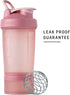 BlenderBottle Shaker Bottle with Pill Organizer and Storage for Protein Powder, ProStak System, 22 Ounce, Midnight Black