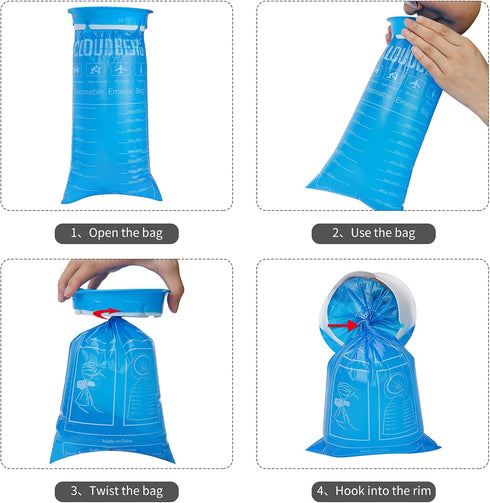 16 Pack Disposable Blue Emesis Bags for Kids, 1000 ml Portable Nausea Bags for Pregnant Women, Leak Resistant Design