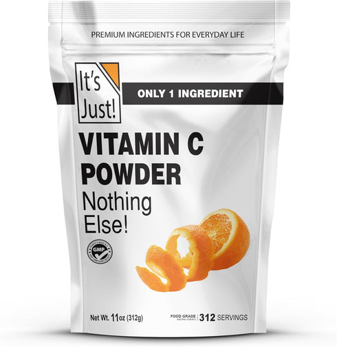It's Just! Vitamin C Powder, 100% Pure L-Ascorbic Acid, Food Grade Immune Support, 11oz