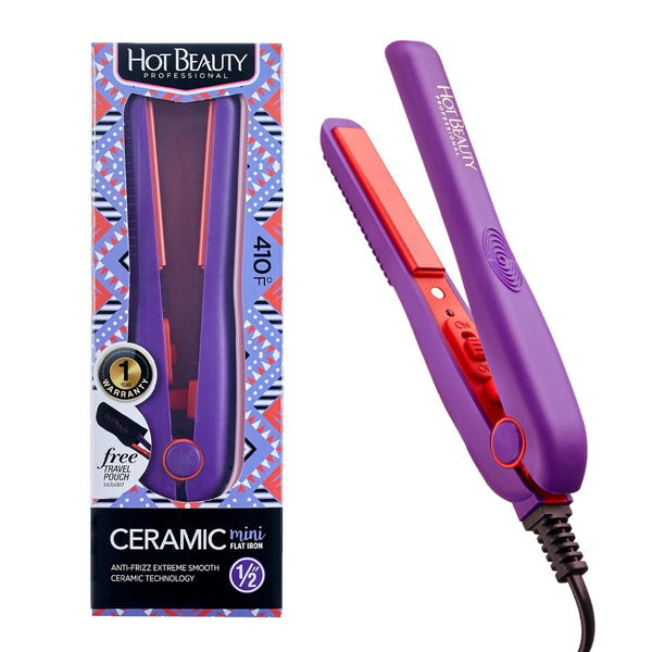 Professional Ceramic Mini Flat Iron 1/2", Anti-Frizz, Fast Heating, Versatile Styling for Curly & Straight Hair