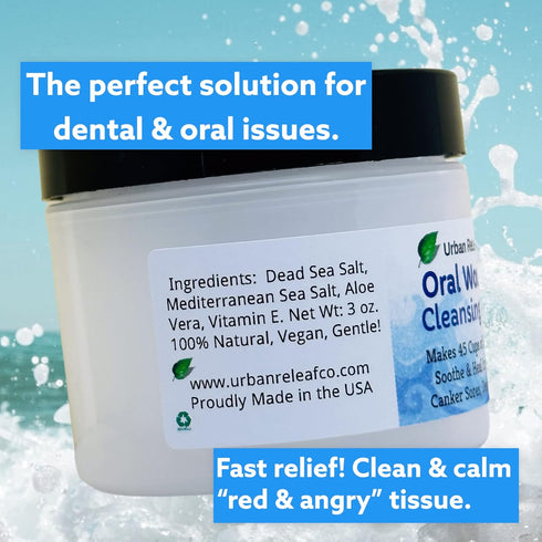 Urban ReLeaf Oral Wound Cleansing Salt, Makes 45 Cups of Healing Solution, 100% Natural
