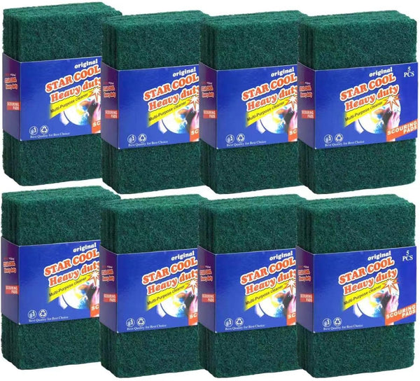 Heavy Duty Scrub Sponge, 40PCS Scratch Free Dual-Sided Dishwashing Sponge, Scouring Pad for Kitchen, Sink, Dish, Bathtub
