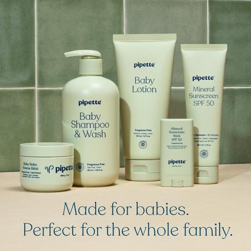Pack 2, Pipette Baby Eczema Lotion Duo, of Fragrance Free Eczema Cream and Moisturizer, Lotion for Newborn, Sensitive