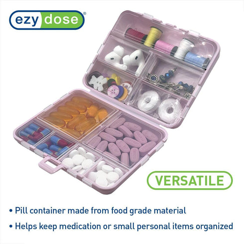 Ezy Dose Foldable Pill Case, Medicine Planner with 11 Individual Compartments, Travel Friendly Compact Pocket Pharmacy