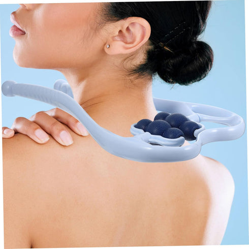 Manual Roller Neck Massager with Ergonomic Micro Curved Wheels for Deep Trigger Portable Home Neck Vertebra Clip