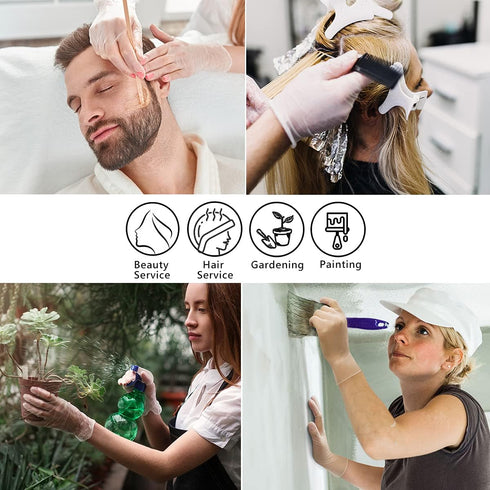Safe Health Vinyl Disposable Gloves, Food Grade, Latex Free, Powder Free, Clear, 3 Mil for Housework and Cleaning