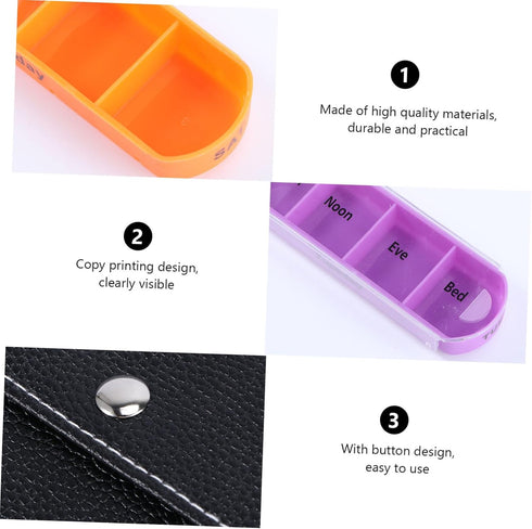 Ipetboom Portable Weekly Pill Organizer - Travel-Friendly Medicine Case