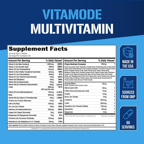 Immune EVL Advanced Daily Multivitamin - Men's Multivitamin with Essential Minerals Phytonutrient Complex and VitaMode