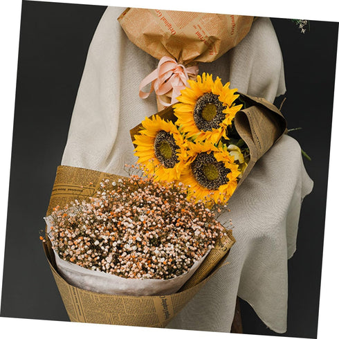 Packaging 20pcs PATKAW Vintage Flower Wrapping Paper Bouquet Sheets Sunflower Newspaper Kraft Paper for Florist