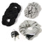 Pocket Scrunchies with Zipper Stash, Hair Ties (Black Gray)