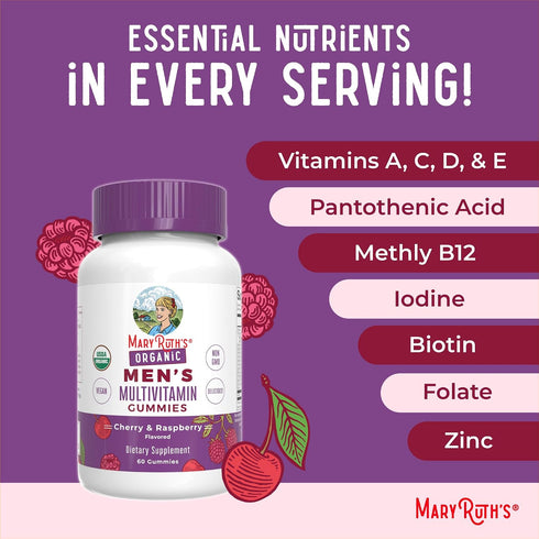 Gummy Immune 60 Count MaryRuth Organics Mens Vitamin | USDA | Vegan | Daily Multivitamins for Support | Non-GMO |