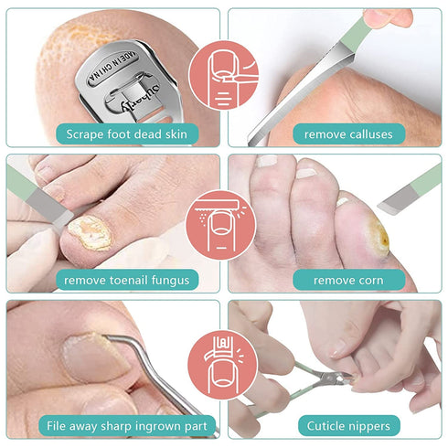 Professional Nail Clipper Pedicure Set | 22 Pieces Manicure Kit with Luxurious Travel Case, Gifts for Men and Women