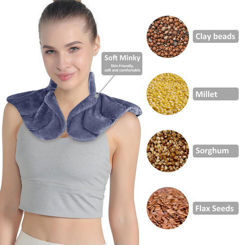 Microwavable Relief Expert Shoulder Neck Heating Pad, Neck Wrap for Pain Relief, Soothing Muscle Pain, Stress & Tension