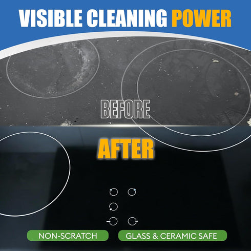 Tidybond 8.8 oz Glass Cooktop Cleaner & Polish Kit Heavy Duty Stove Top Cleaner with Scraper & Scrubbing Pad, Removes