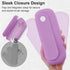 Travel Makeup Brush Holder - Silicon Portable Cosmetic Face Brushes Organizer with Built-in Cleaner (Purple)