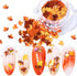 Nail Art DIY Maple Leaf Sequins - Laser Glitters Thin Paillette Flakes Stickers for Manicure Tips, 12 Boxes