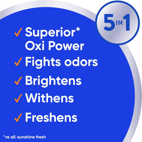 all Laundry Detergent Pacs, Fresh Clean Oxi plus Odor Lifter, 60 Count (Packaging May Vary)