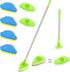 Scrub Cleaning Brush with Long Handle - 2 in 1 Extendable Bathroom Floor Brushes with Stiff Bristles and Sponge Brush