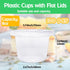 100 Pack 8oz Disposable Plastic Cups with Flat Lids, Clear Crystal Cups for Desserts and Cold Drinks