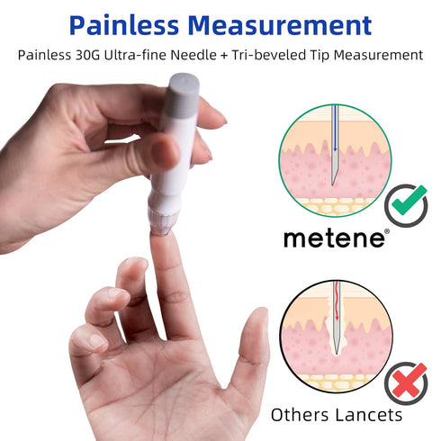 Metene Lancets for Lancing Devices, 310 Count, 30 Gauge, Blue Diabetic Blood Sugar Test Lancets