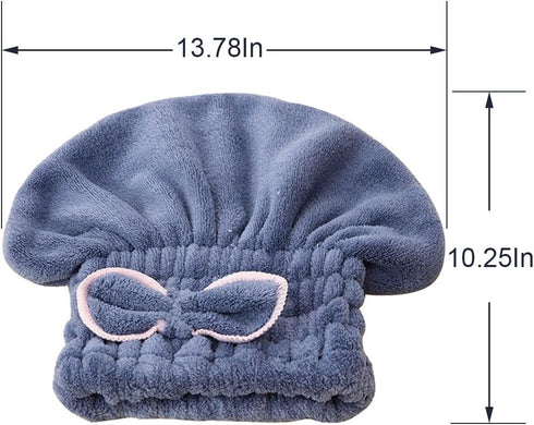Jseng 2PC Hair Drying Caps, Ultra Absorbent Microfiber Turban Wrap Towels for Girls and Women, Extra Soft